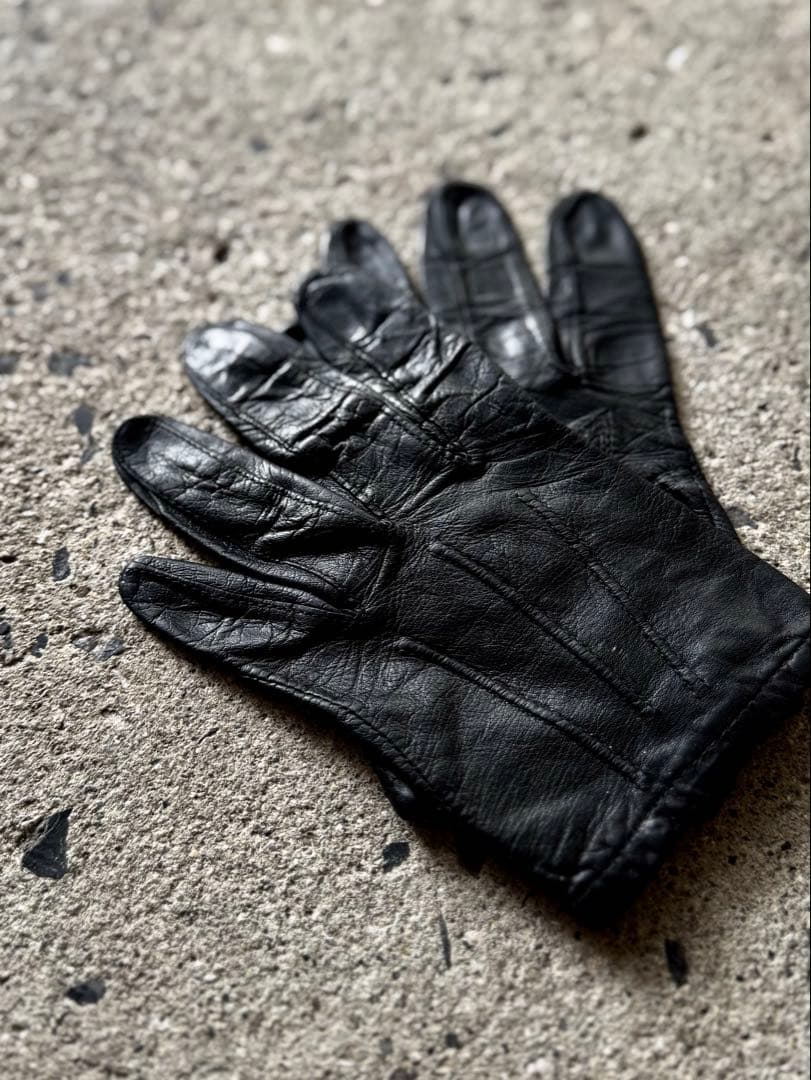 希少 Tough Gloves 革手袋 レザーグローブ 警察官 黒 レザー手袋