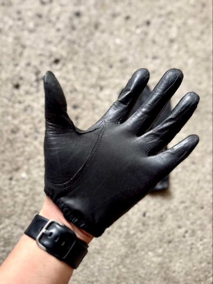 希少 Tough Gloves 革手袋 レザーグローブ 警察官 黒 レザー手袋