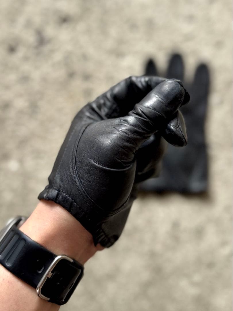 希少 Tough Gloves 革手袋 レザーグローブ 警察官 黒 レザー手袋