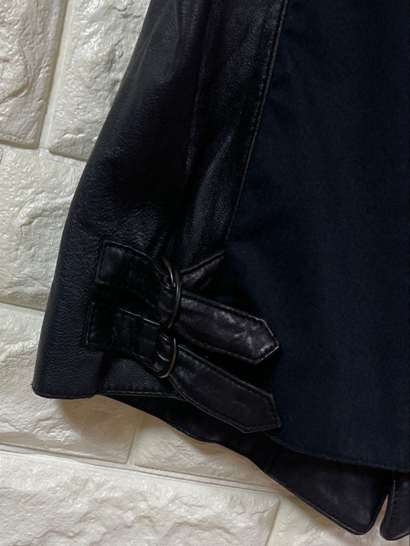 5351 POUR LES HOMMES 羊革 レザーベスト ジレ ブラック 3