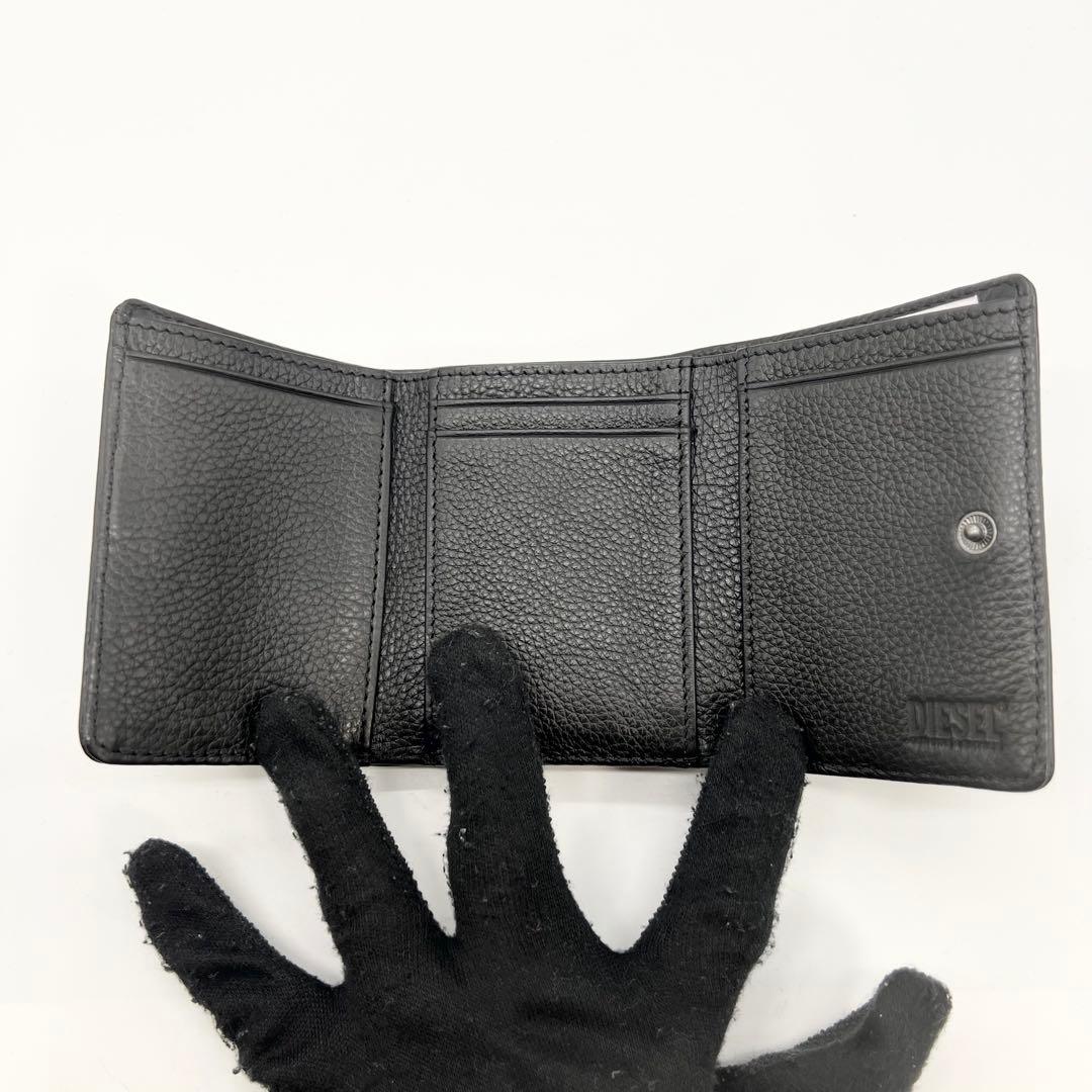 新品未使用✨DIESEL　三つ折り財布　ミニサイフ　レザー　ブラック　正規品