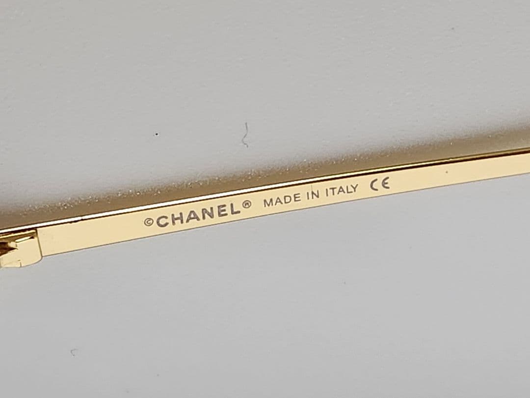 CHANEL ラインストーン サングラス　オレンジ系　シャネル