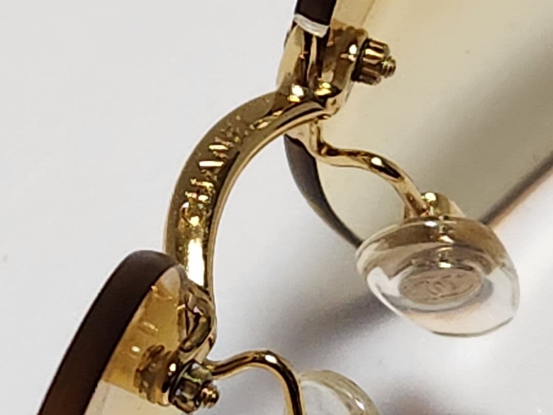 CHANEL ラインストーン サングラス　オレンジ系　シャネル
