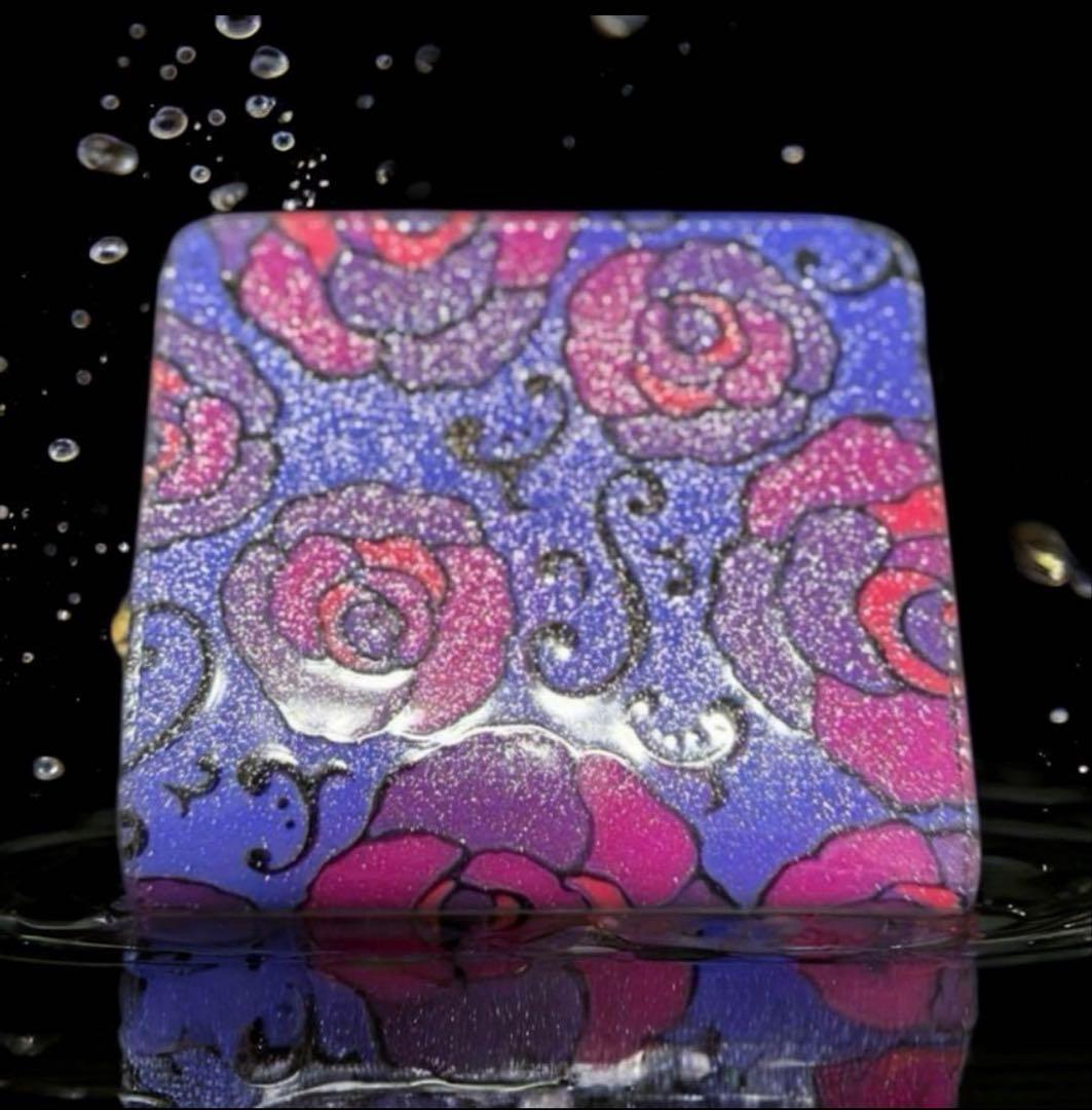 美品 廃盤品 ANNA SUI アナスイ マジカルローズ エナメル ラメ 財布