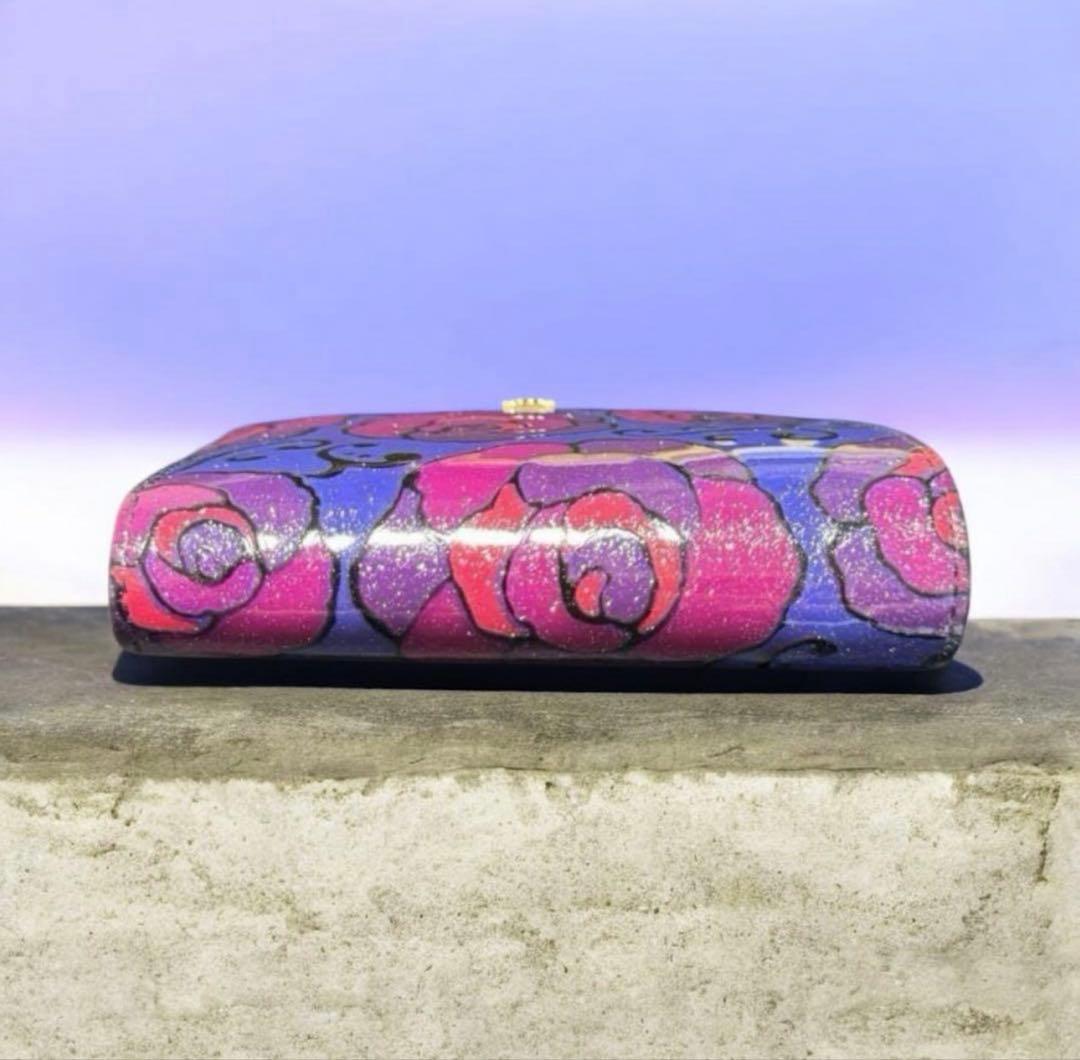 美品 廃盤品 ANNA SUI アナスイ マジカルローズ エナメル ラメ 財布
