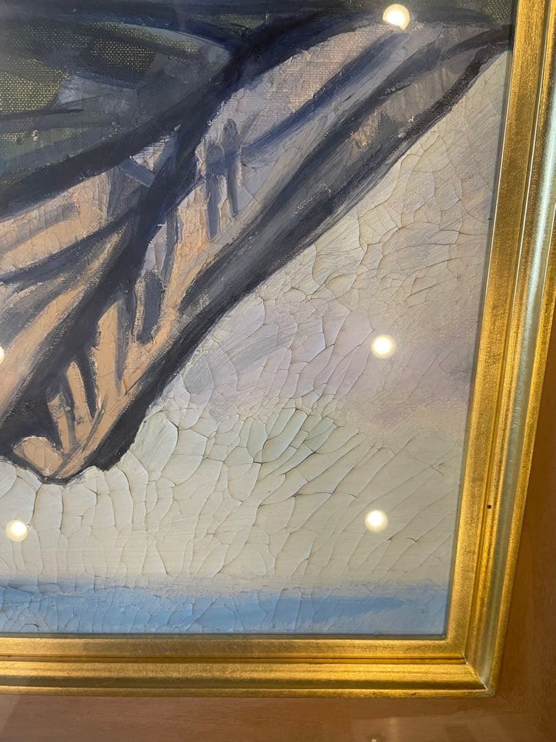 狩野寿一　絵画　油彩　額装