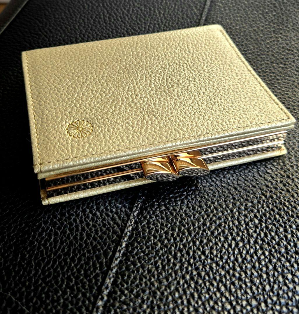 【皇居折り財布】がま口/シャンパンゴールド/《新品未使用》