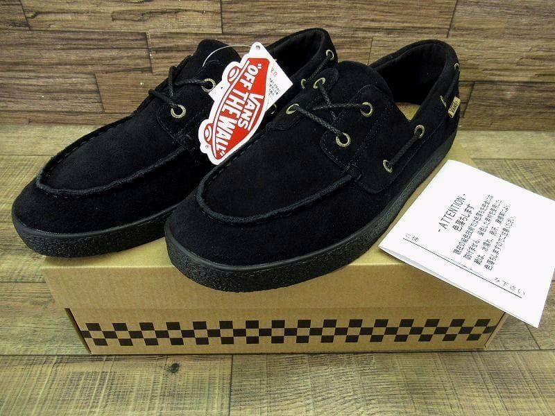新品 バンズ クーカ スエード モカシン デッキ スニーカー 黒 27.5 ①