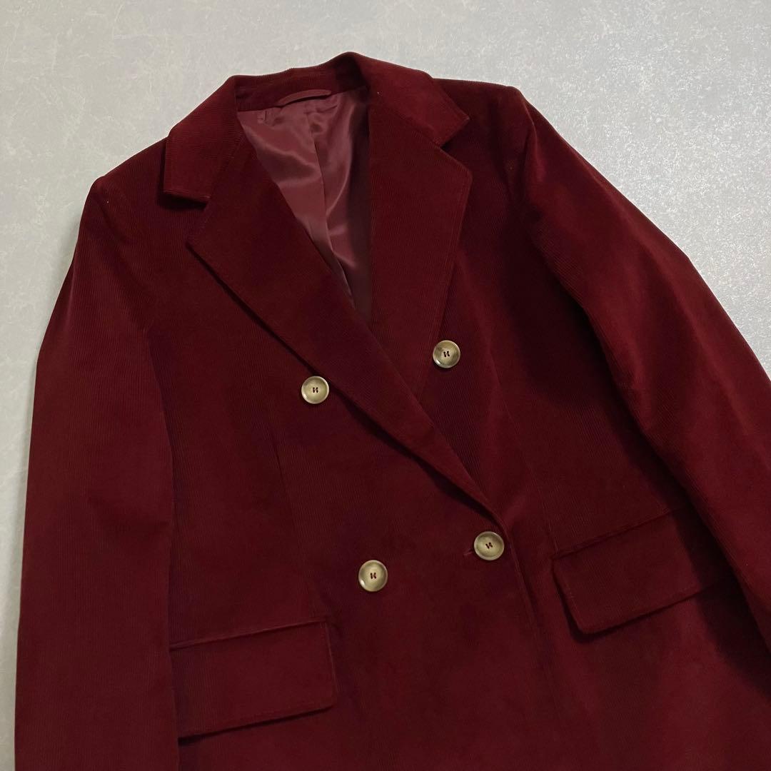LACOSTE　ラコステ　ジャケット　コーデュロイ　ダブル　36　レッド　赤