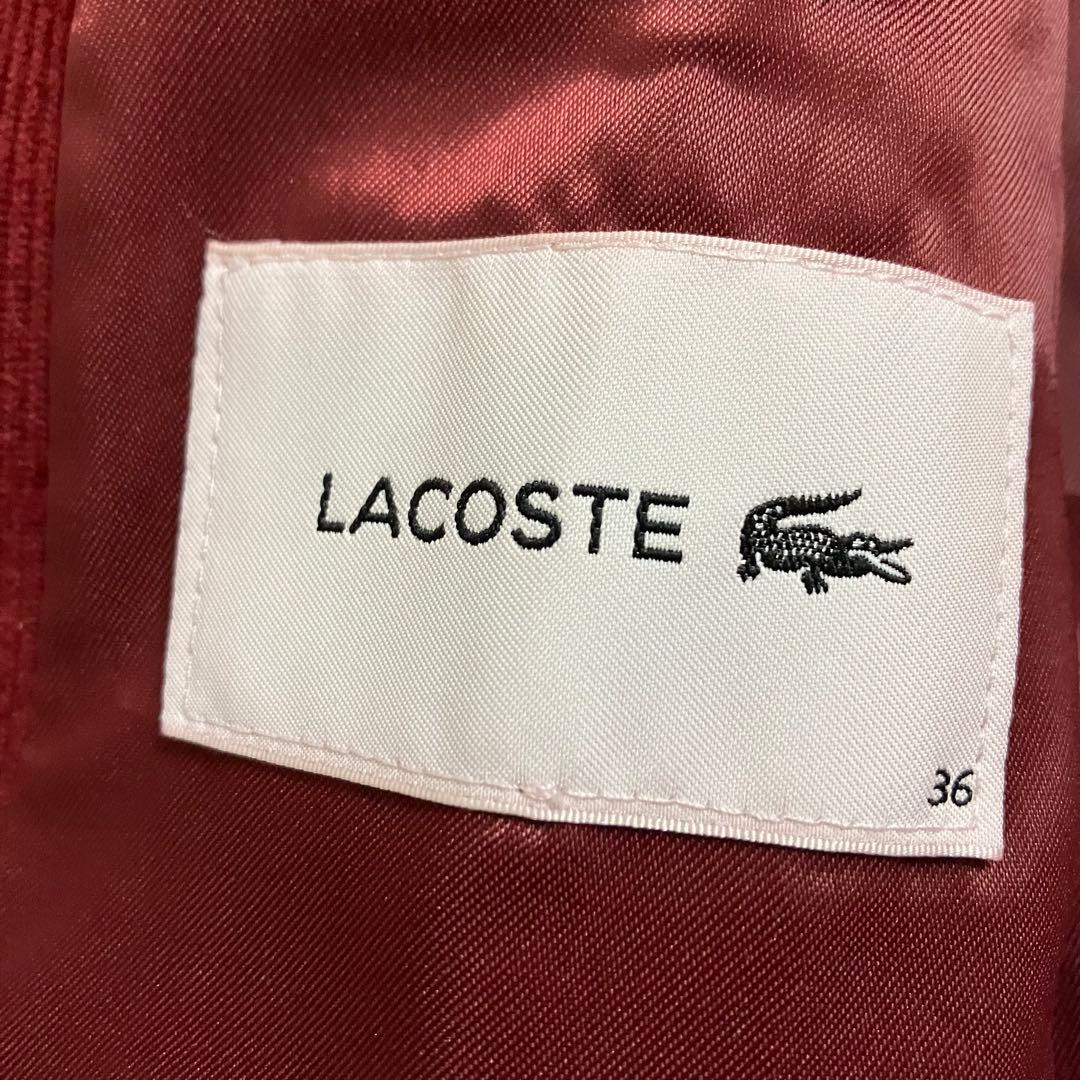 LACOSTE　ラコステ　ジャケット　コーデュロイ　ダブル　36　レッド　赤
