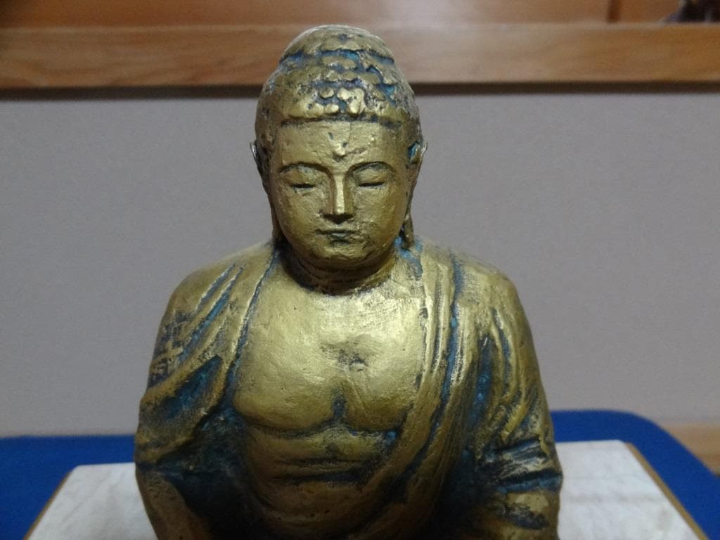 北村西望 作 ブロンズ像 銅像 仏像 大理石台付 仏教美術 仏像 オブジェ