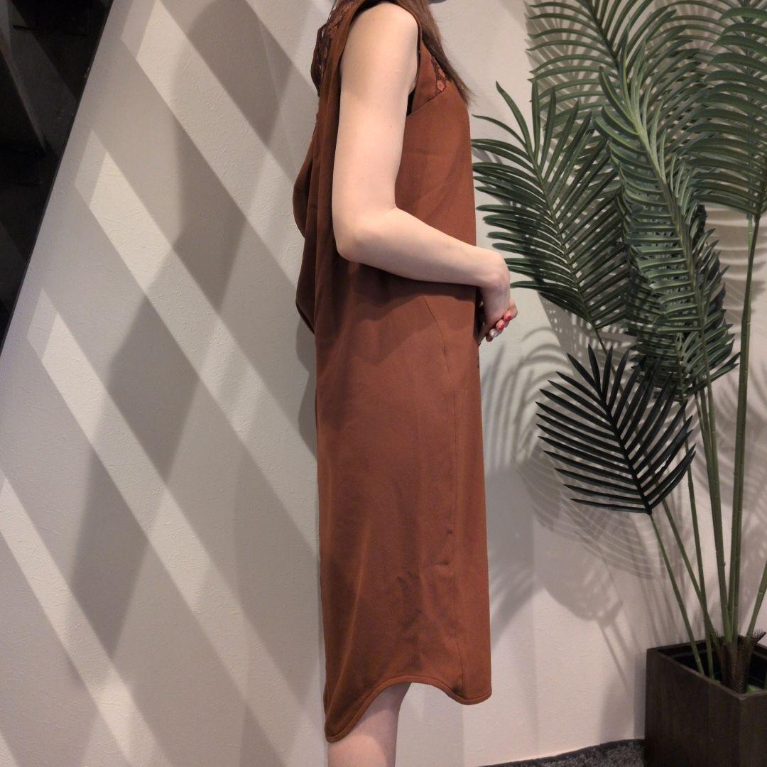 美品 Mame Kurogouchi ヨークフラワーレースノースリーブワンピース