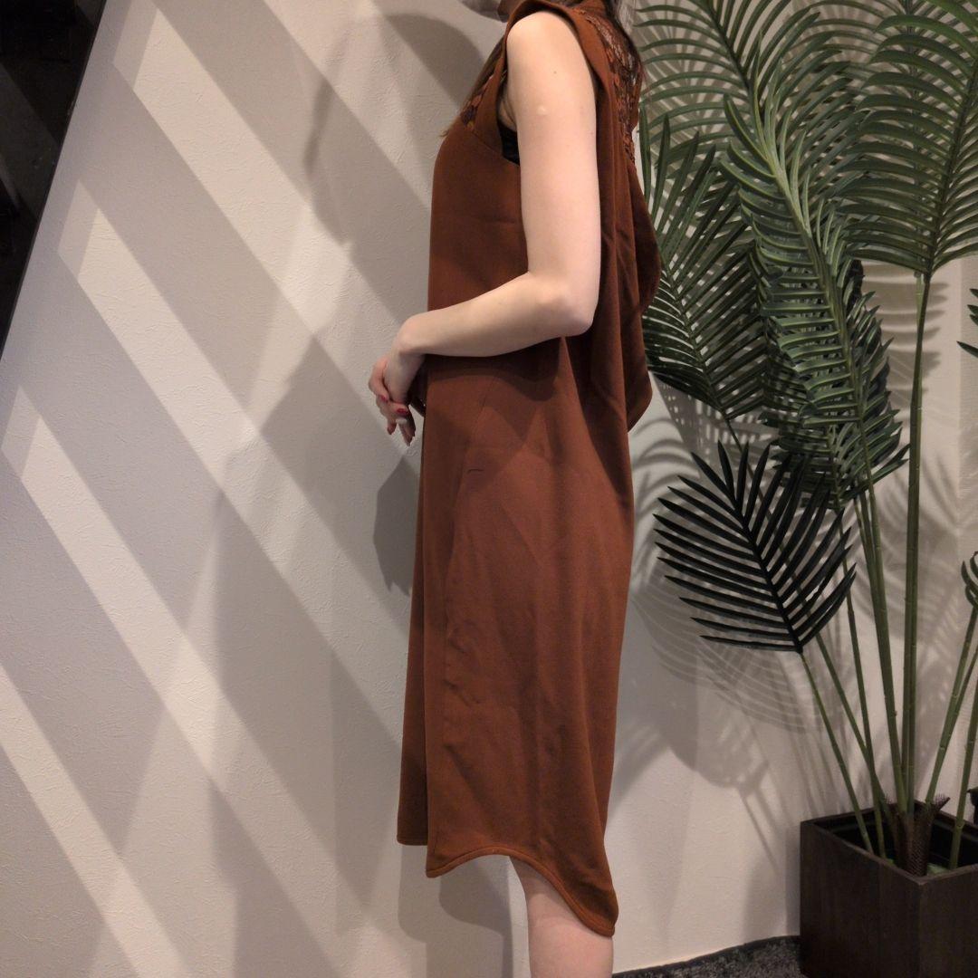 美品 Mame Kurogouchi ヨークフラワーレースノースリーブワンピース