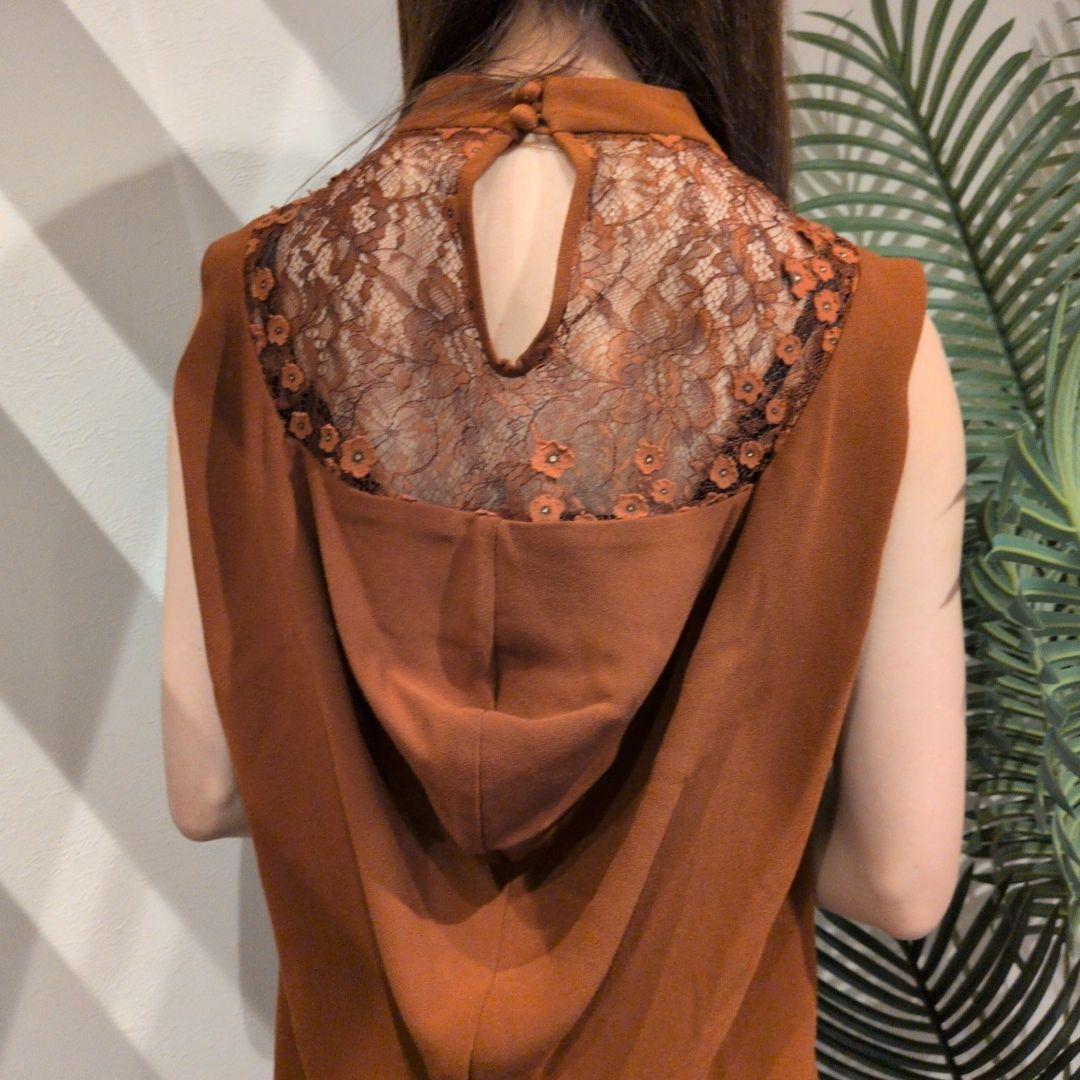 美品 Mame Kurogouchi ヨークフラワーレースノースリーブワンピース