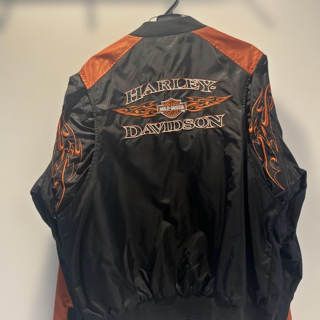 Harley-Davidson MA-1ジャケット ブラック/オレンジ