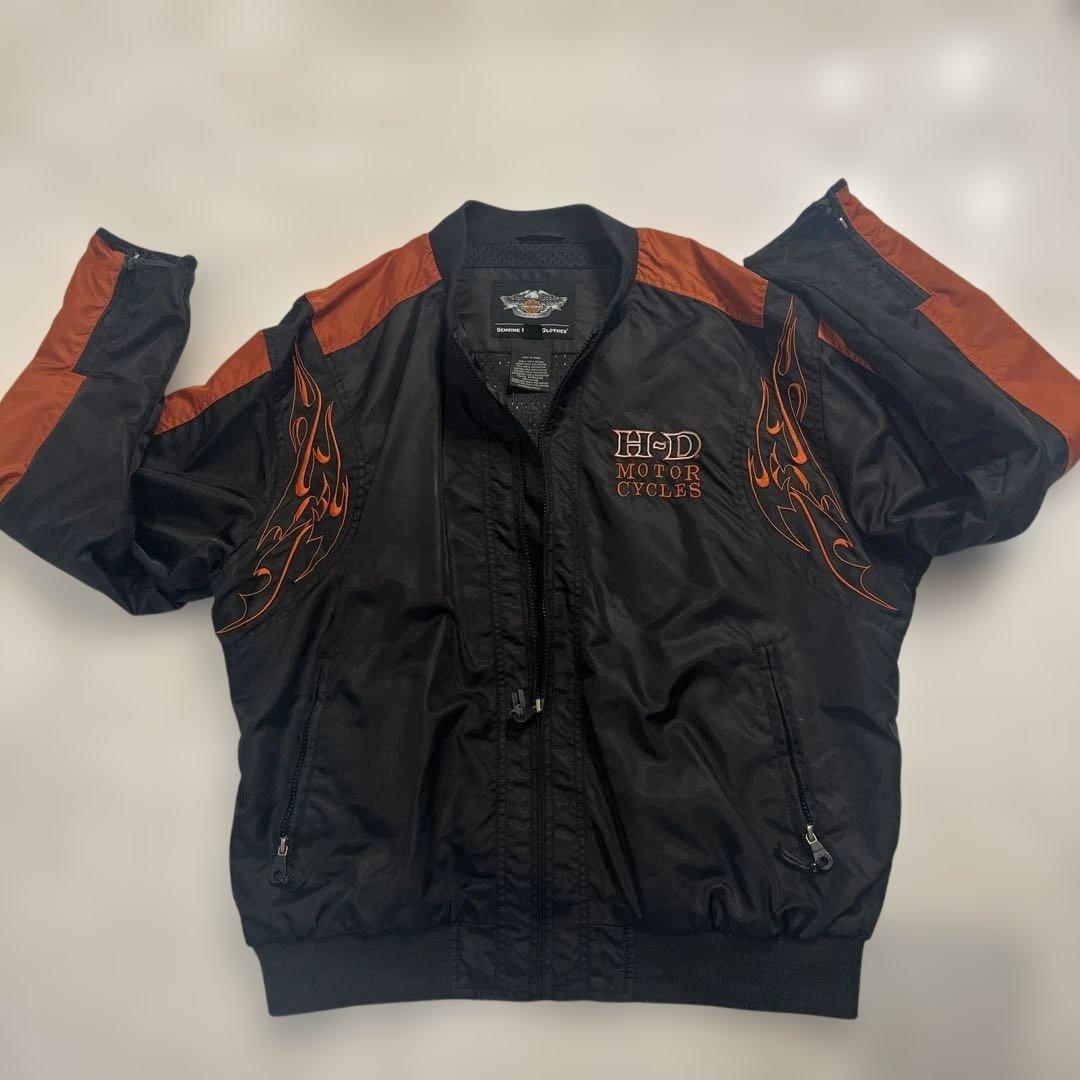 Harley-Davidson MA-1ジャケット ブラック/オレンジ
