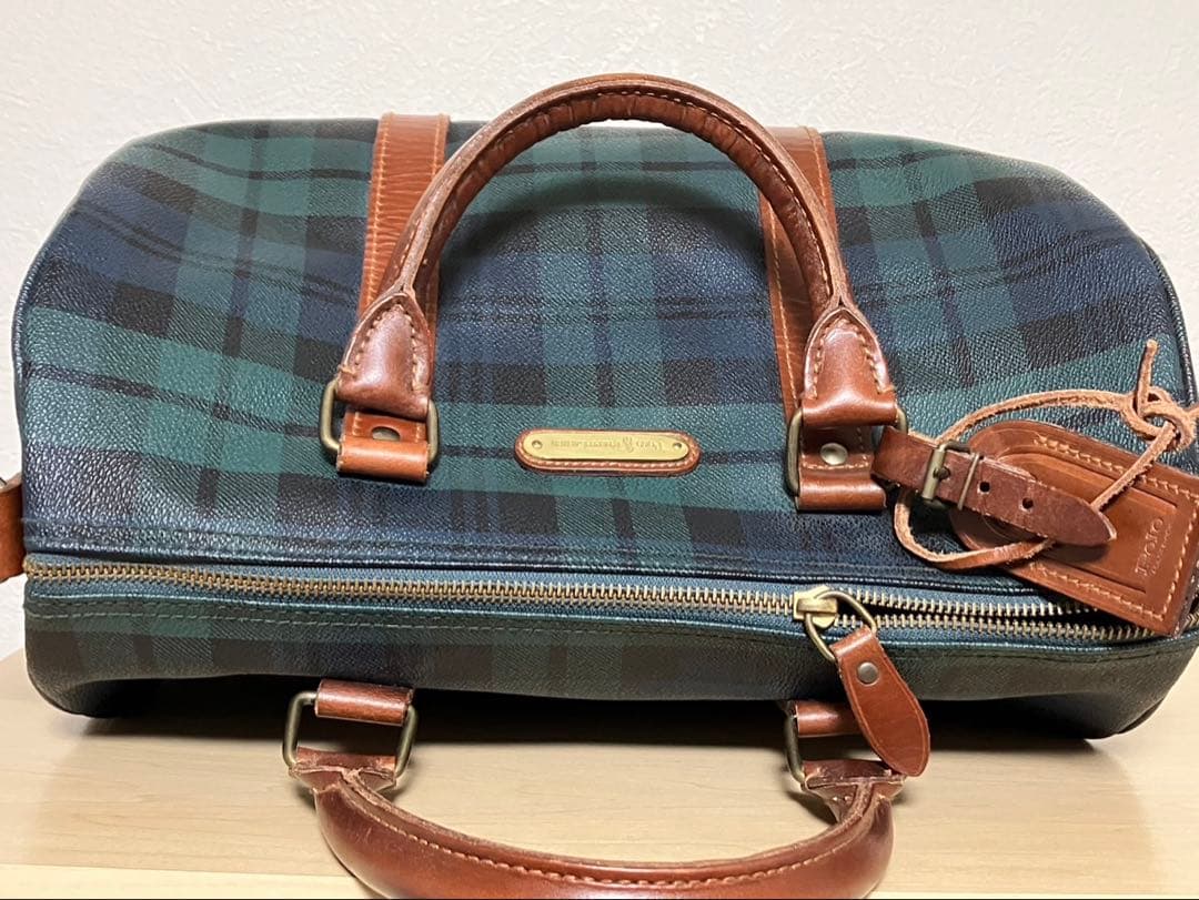 し*け様 POLO RALPH LAUREN ボストンバッグ グリーン ラルフロ