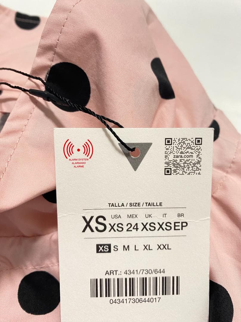 新品⭐ ZARA ドットプリントジャケット ライトピンク XS