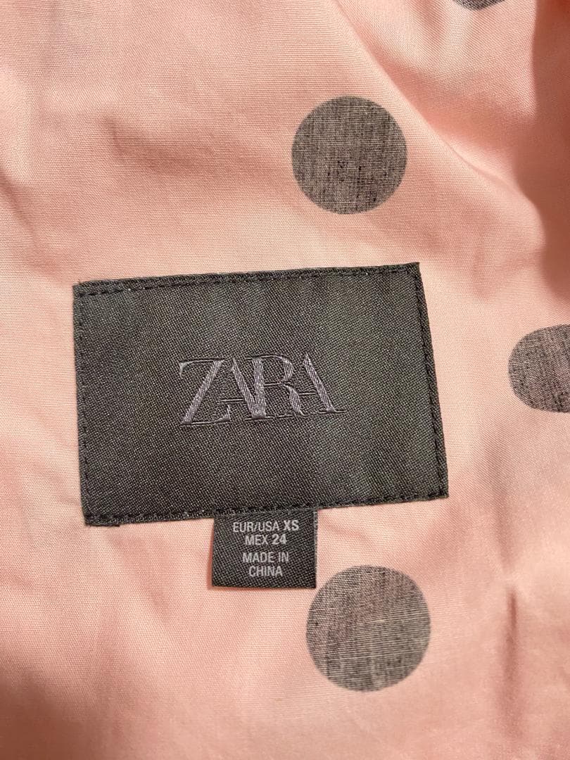 新品⭐ ZARA ドットプリントジャケット ライトピンク XS