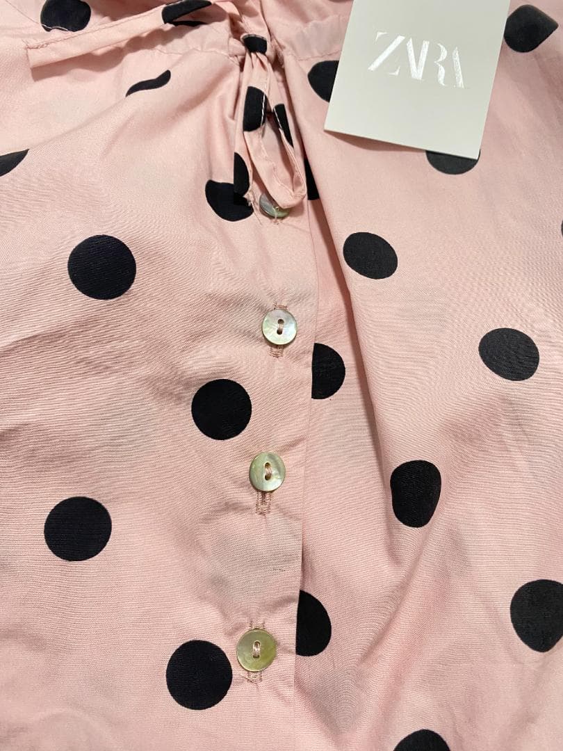 新品⭐ ZARA ドットプリントジャケット ライトピンク XS