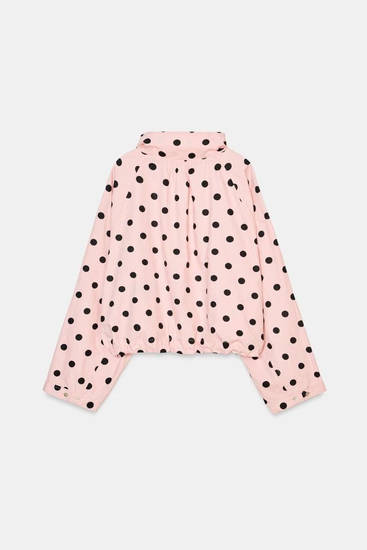 新品⭐ ZARA ドットプリントジャケット ライトピンク XS