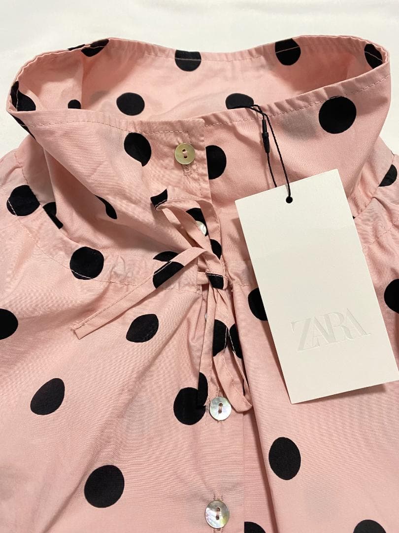 新品⭐ ZARA ドットプリントジャケット ライトピンク XS