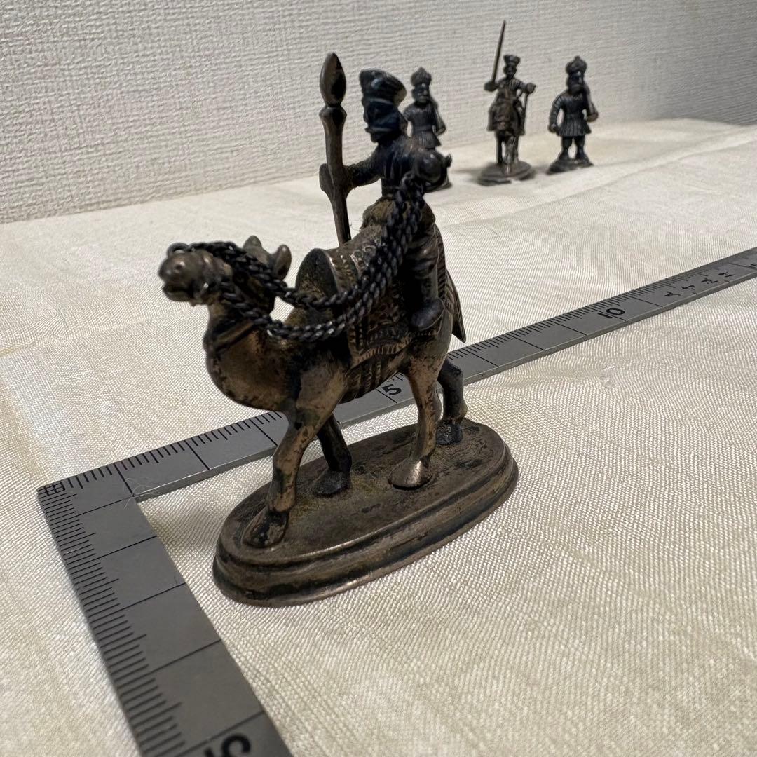 【銀111g】インド工芸品 ミニチュア兵士 4体セット ヴィンテージ
