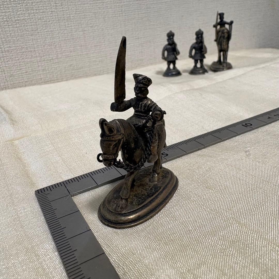 【銀111g】インド工芸品 ミニチュア兵士 4体セット ヴィンテージ