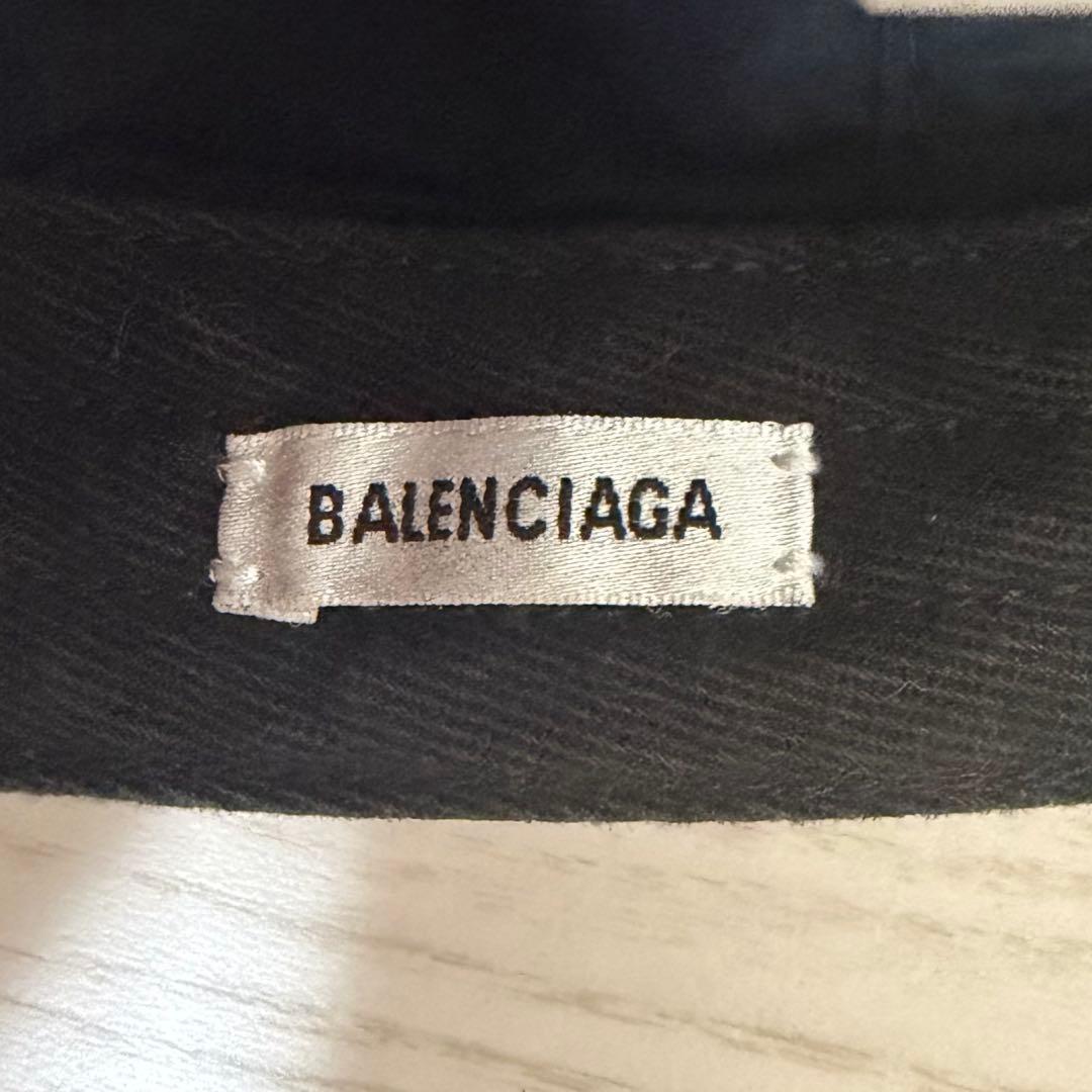 ✨美品✨BALENCIAGA　バイザーロゴ　キャップ　L58　マジックテープ　黒