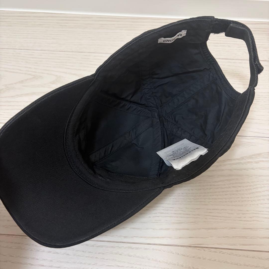 ✨美品✨BALENCIAGA　バイザーロゴ　キャップ　L58　マジックテープ　黒