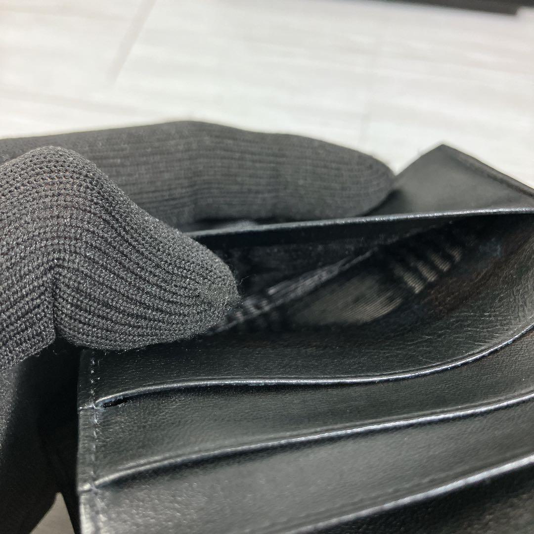 美品 CHANEL ビコローレ ココ Wホック 財布 ラムスキン ダブルステッチ