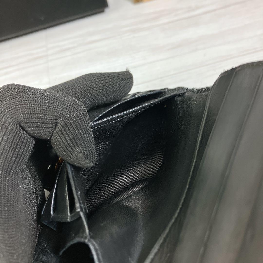 美品 CHANEL ビコローレ ココ Wホック 財布 ラムスキン ダブルステッチ