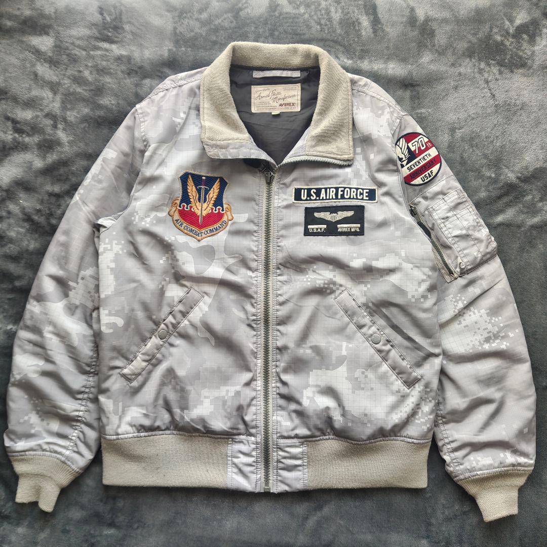 AVIREX USAF 70周年記念 MA-1 デジカモ ワッペン 刺繍 XL