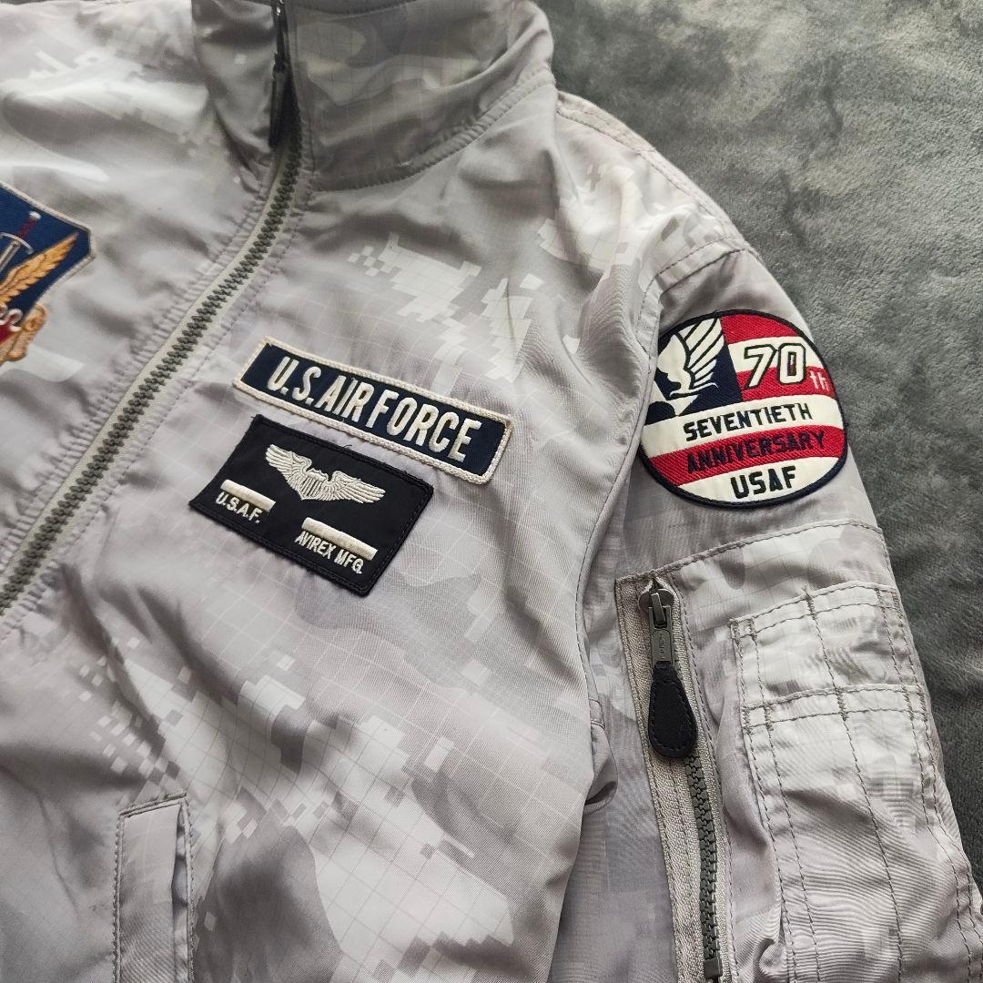 AVIREX USAF 70周年記念 MA-1 デジカモ ワッペン 刺繍 XL