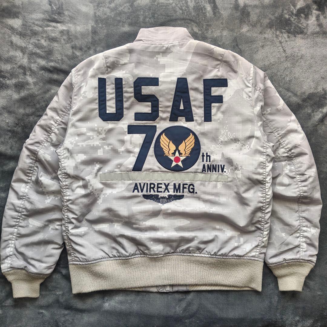 AVIREX USAF 70周年記念 MA-1 デジカモ ワッペン 刺繍 XL