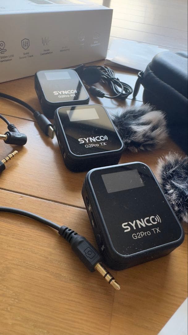 ピンマイク SYNCO G2(A2) Pro 充電ケース付／TX2＋RX1