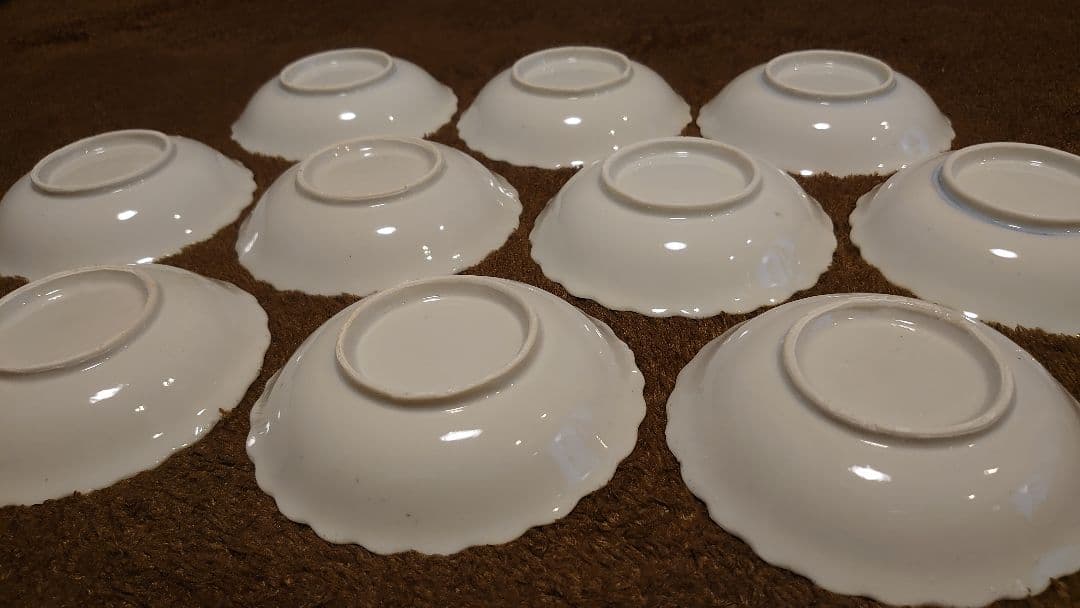 古伊万里　伊万里　染付　豆皿　輪華皿　菓子皿　蔵出し　山水　１０客