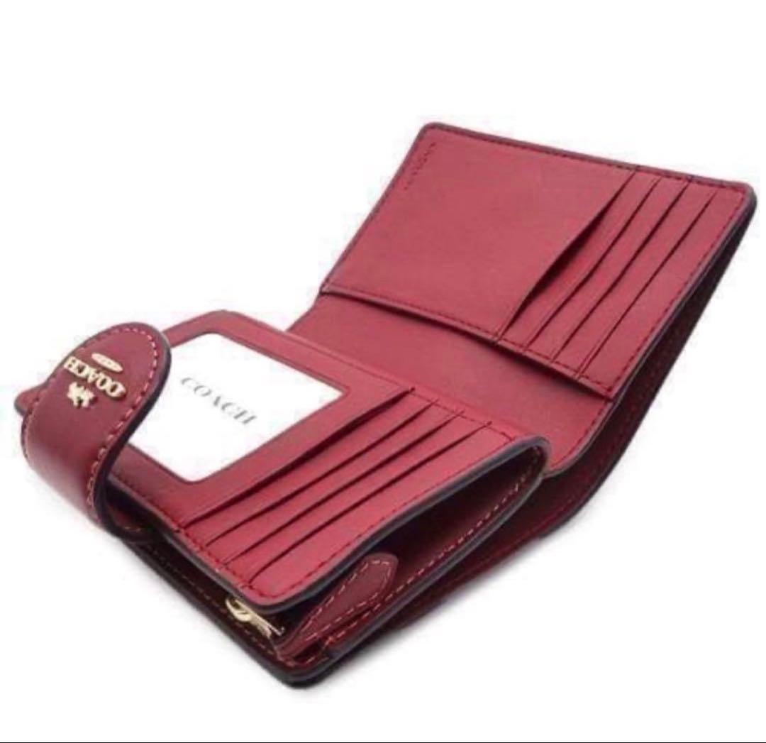 송*민様 人気のcoachコーチシグネチャーチェリープリントミディアム二つ折り財