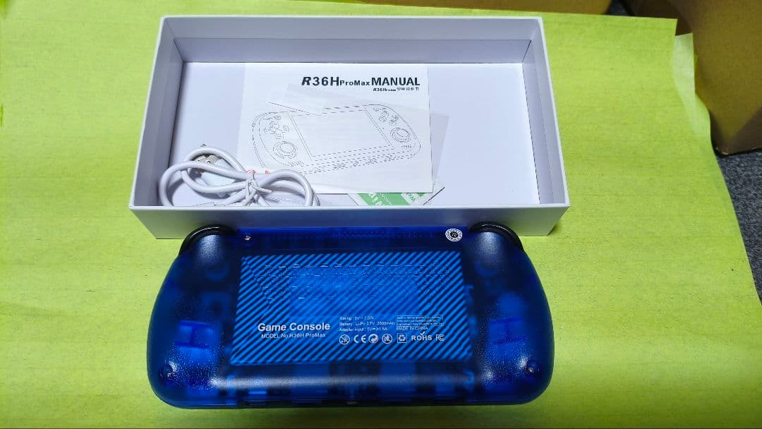 R36H ProMAX エミュレーターゲーム機 クリアブルー新品 マイクロsd付