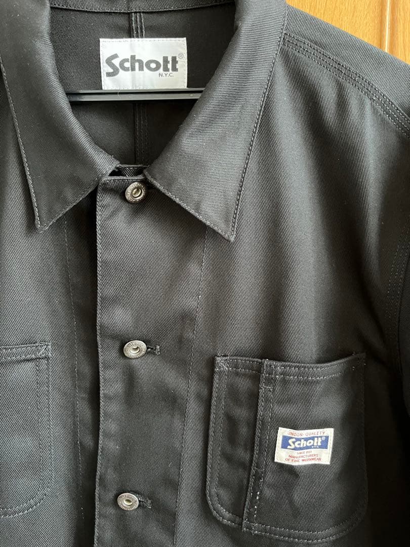 【美品】Schott ショット カバーオール ジャケット 黒 M