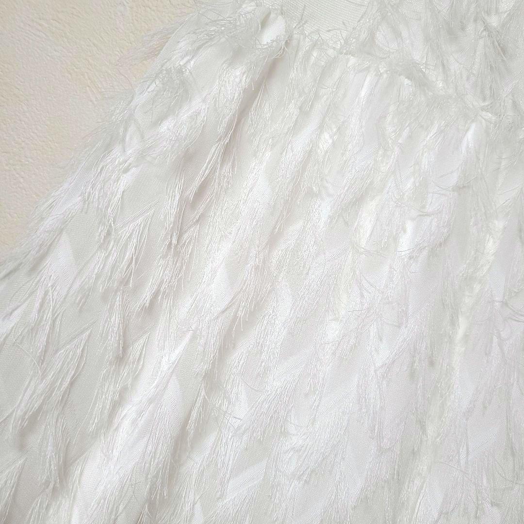 lounie　シアーフェザー刺繍スカート　ホワイト