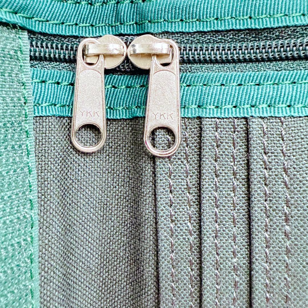 美品✨HEAD PORTER ヘッドポーター 3つ折り財布 チェック柄 グリーン