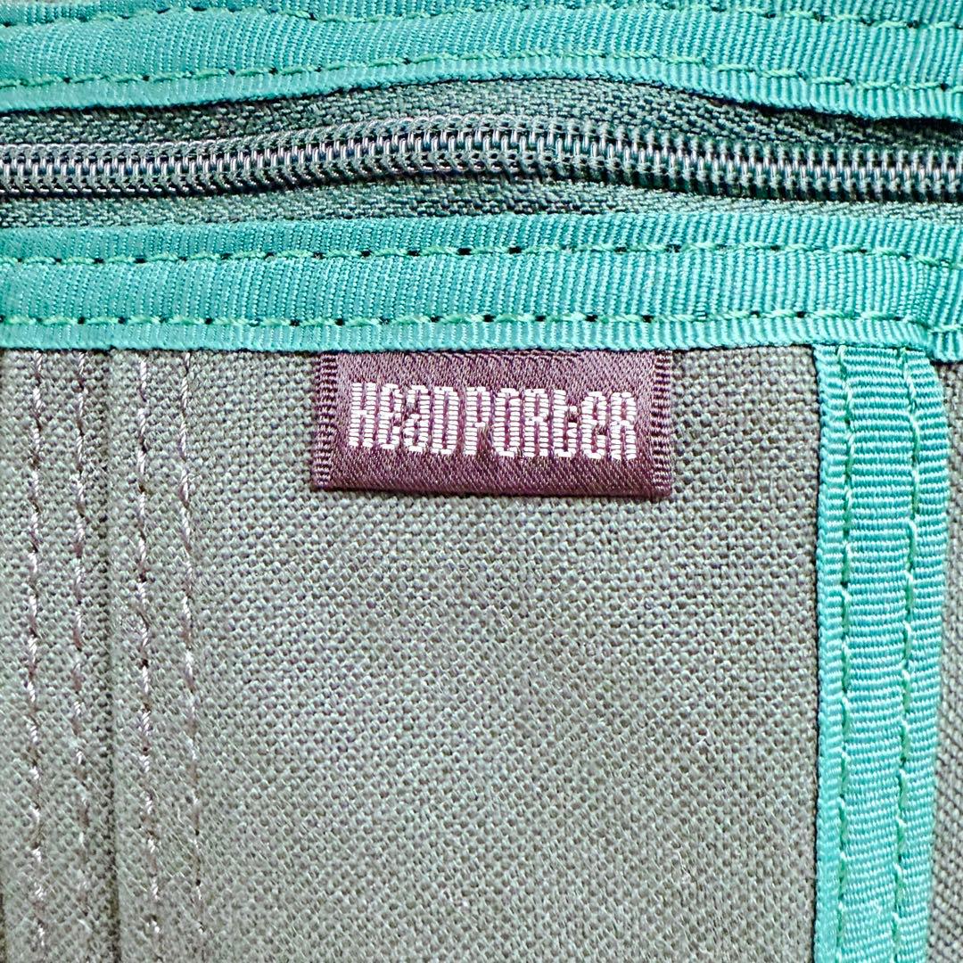 美品✨HEAD PORTER ヘッドポーター 3つ折り財布 チェック柄 グリーン