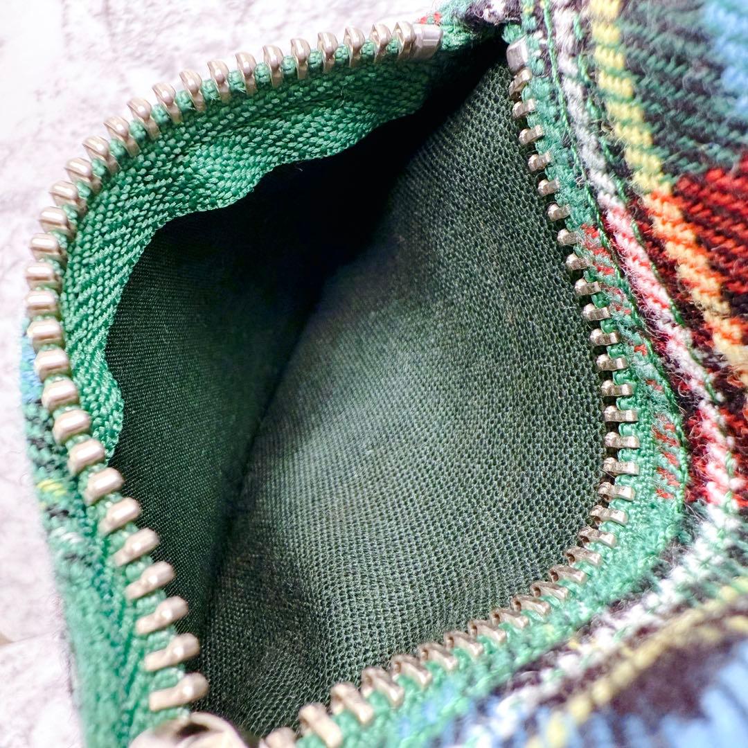 美品✨HEAD PORTER ヘッドポーター 3つ折り財布 チェック柄 グリーン