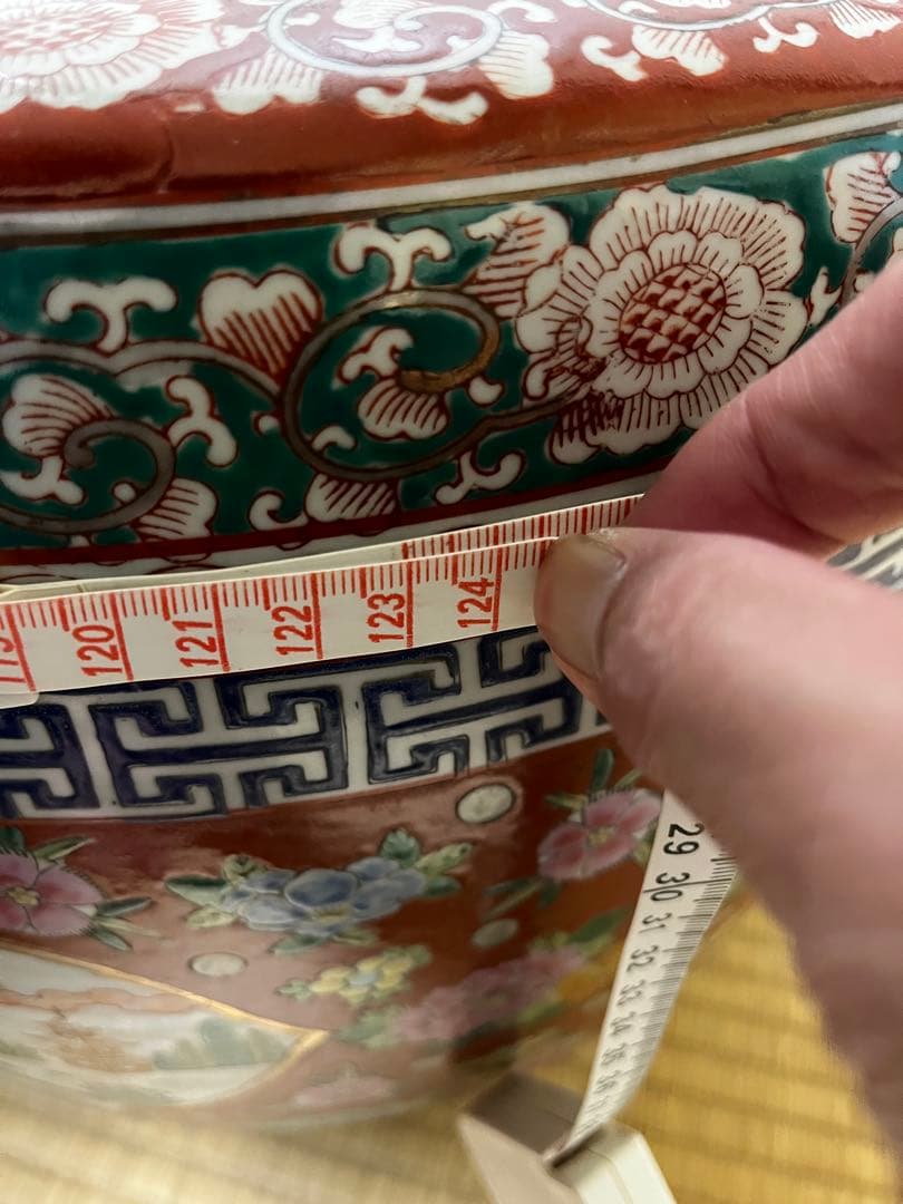 ニ*ヤ様 古伊万里焼 / 有田焼 十錦手 色絵 大型火鉢 金魚鉢 メダカ鉢 鉢カ
