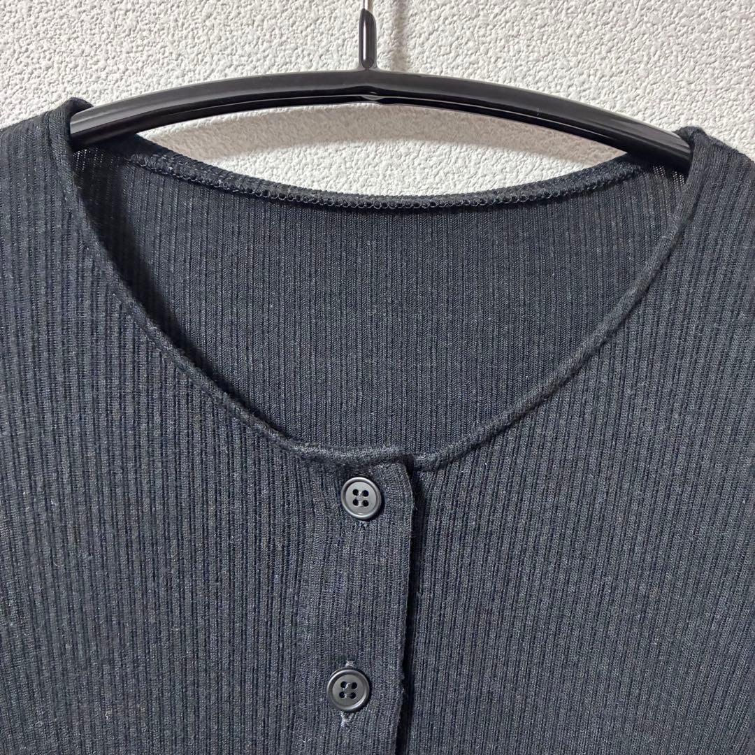 yo BIOTOP Sheer rib short cardigan ブラック