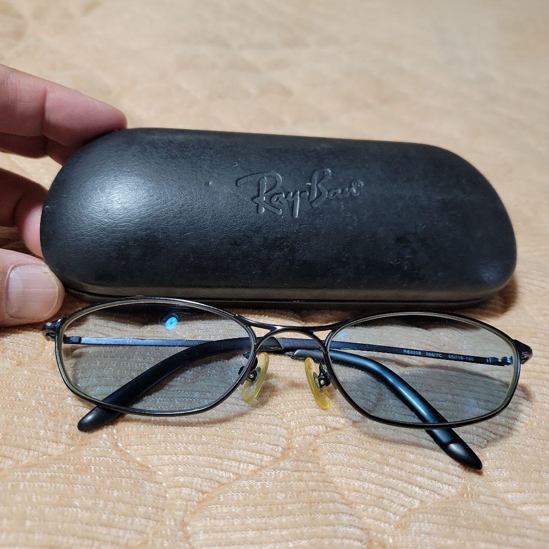 Ray-Ban ブラックオーバルサングラス ケース付き
