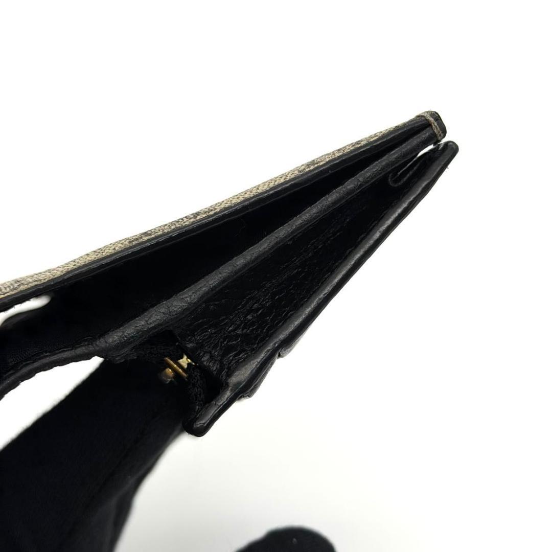 美品 グッチ GGマーモント GGスプリーム 二つ折り財布 PVC レザー 黒
