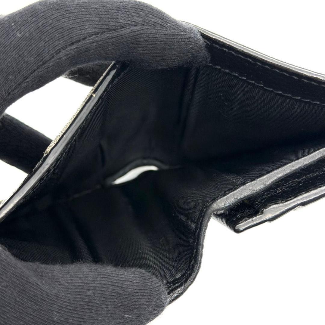 美品 グッチ GGマーモント GGスプリーム 二つ折り財布 PVC レザー 黒
