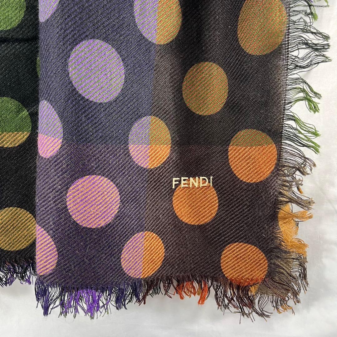 Fendi フェンディ　ドット柄 ウールストール　ウールショール